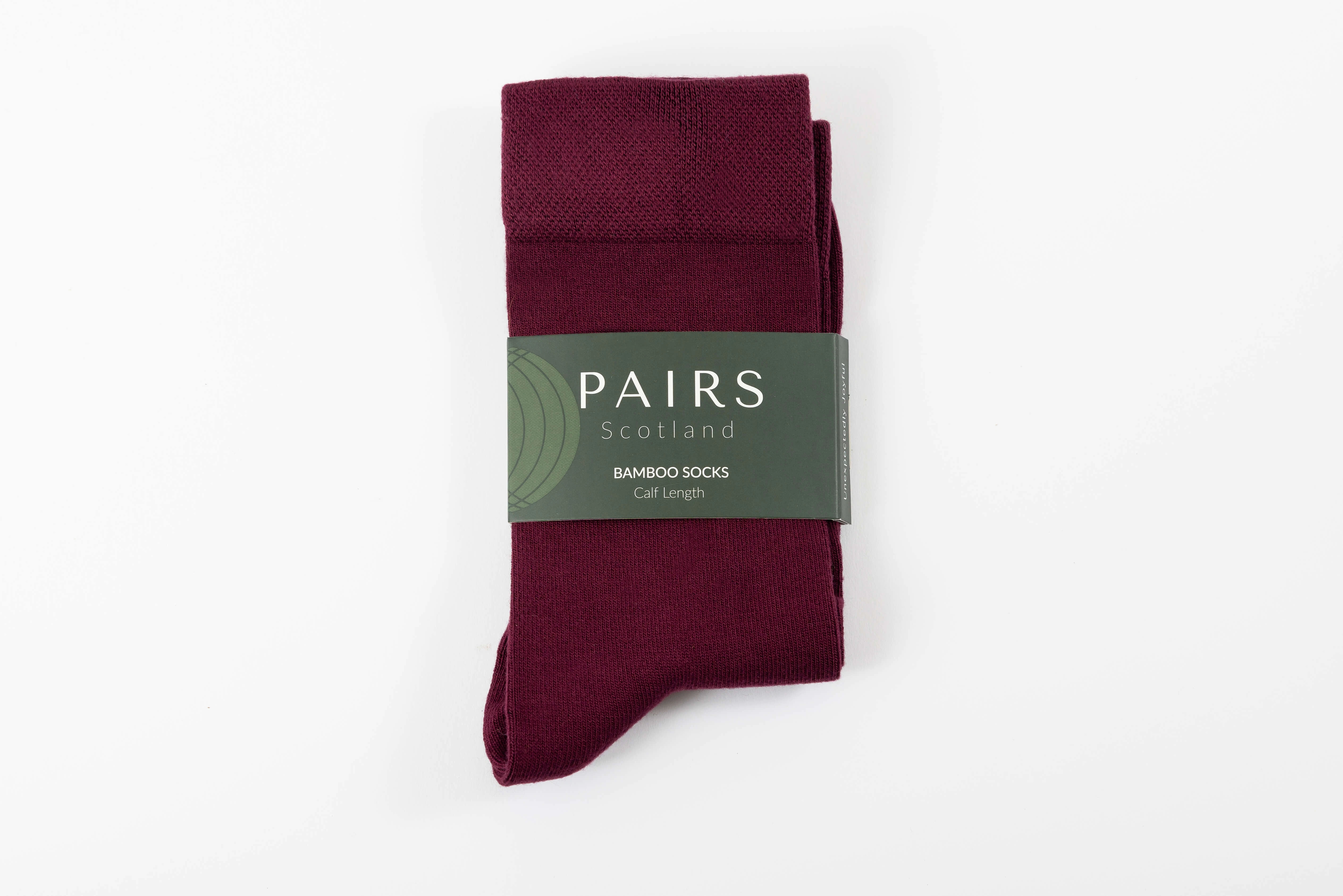 Luxuriously Soft Burgundy Bamboo Calf Socks – Comfort & Style Redefined.